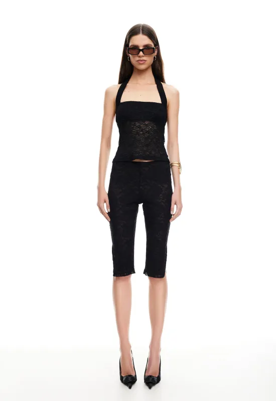 PALISADES HALTER TOP - NOIR made by Lioness