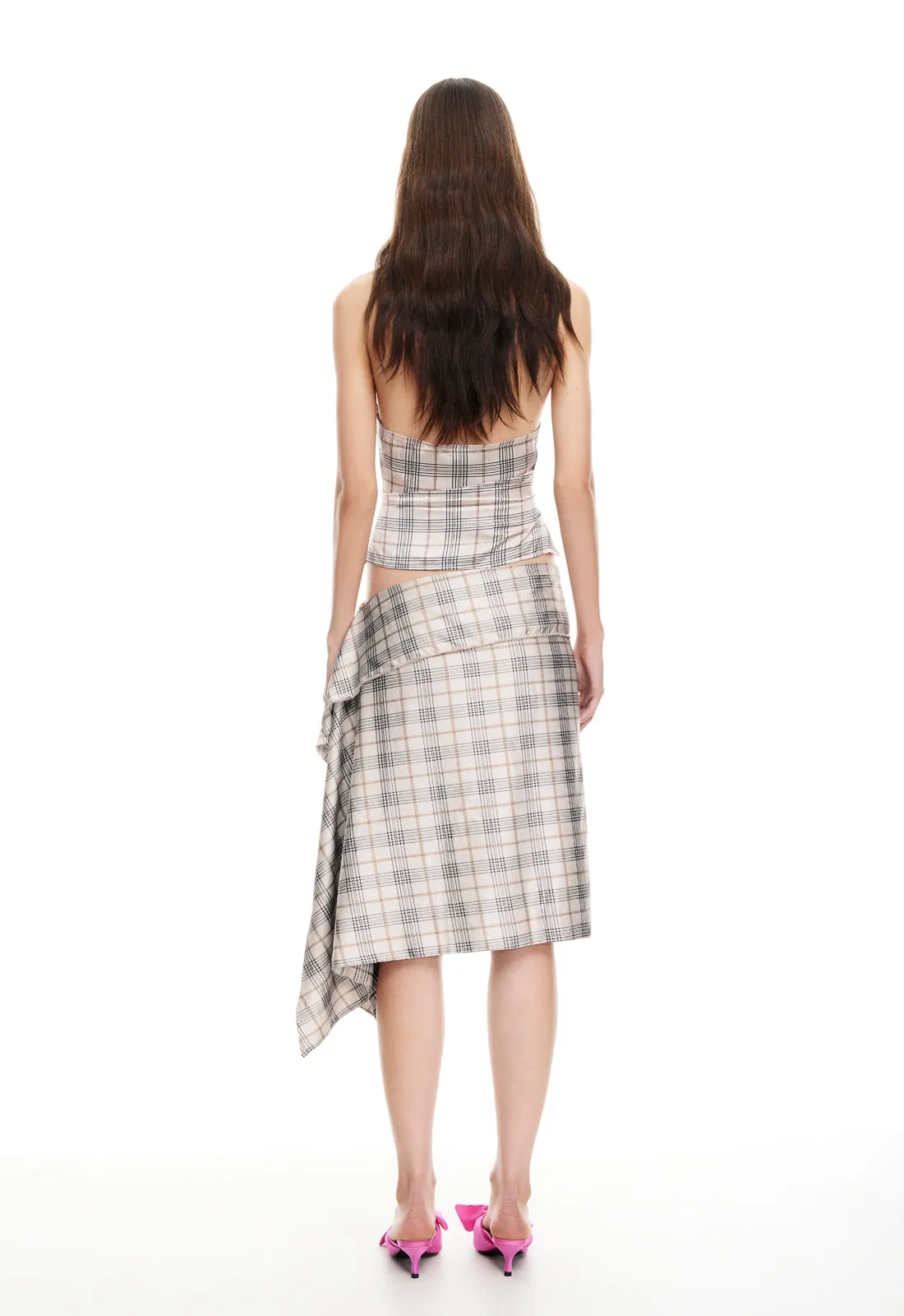 ALLURE MIDI SKIRT - BEIGE PLAID sold by Lioness product image thumbnail 5