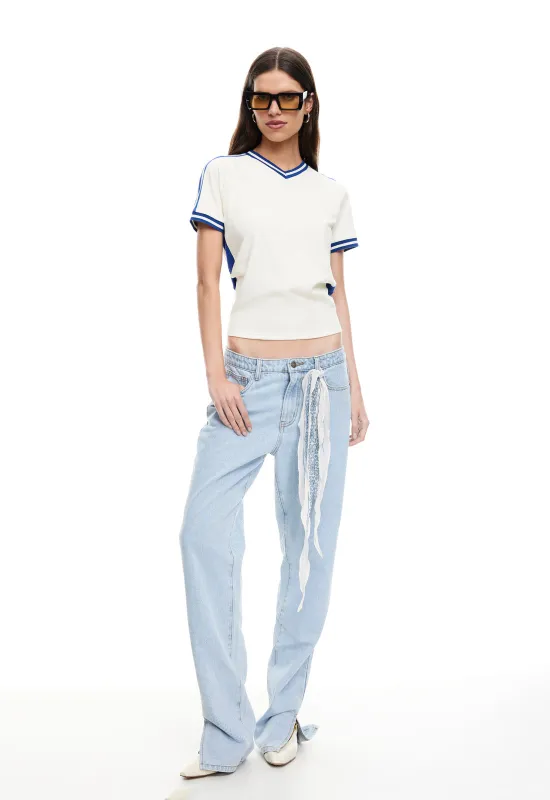 STARLET TEE - MIDNIGHT STRIPE sold by Lioness