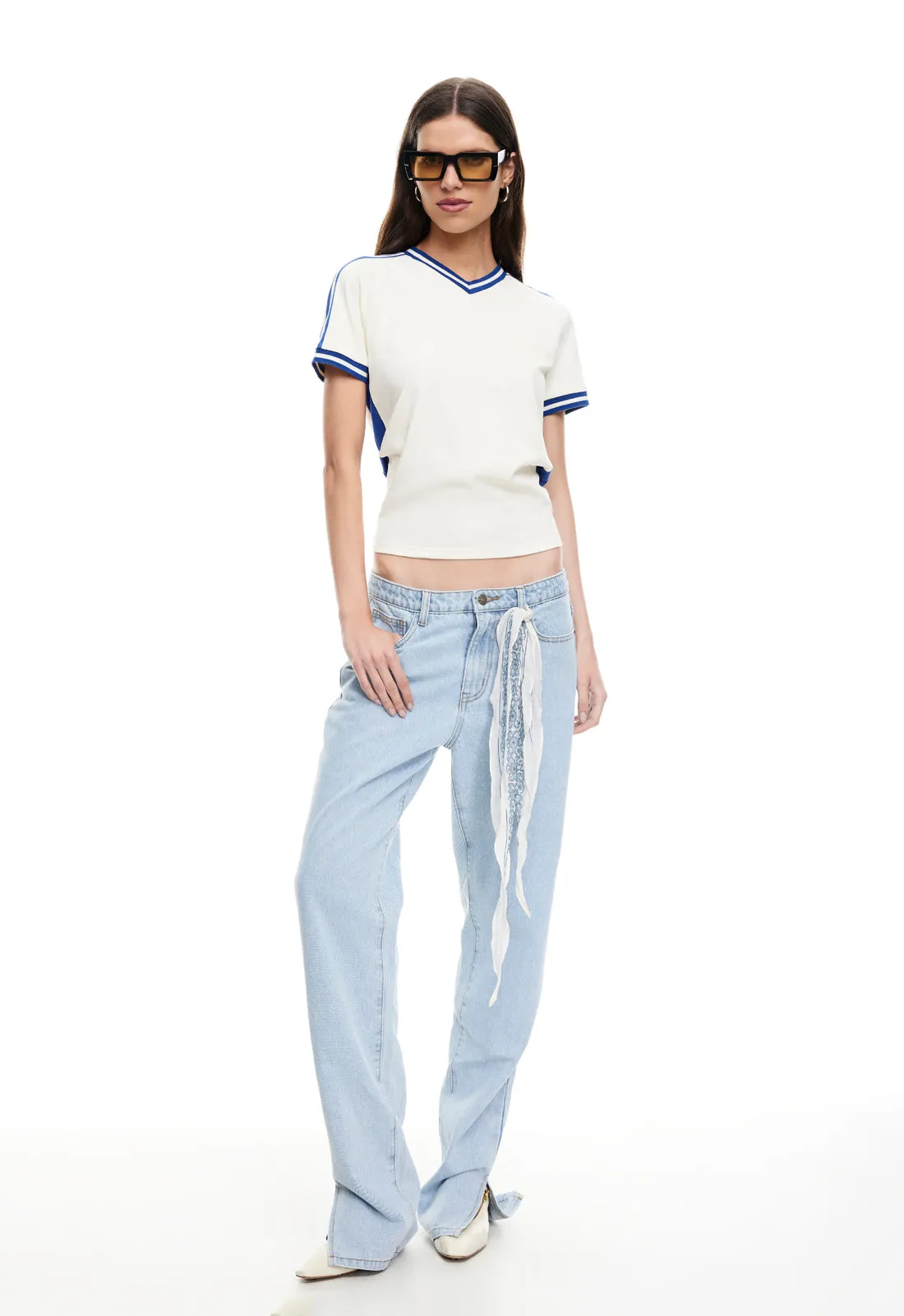 STARLET TEE - MIDNIGHT STRIPE sold by Lioness