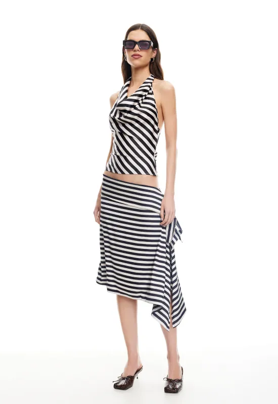 ALLURE MIDI SKIRT - NOIR STRIPE sold by Lioness