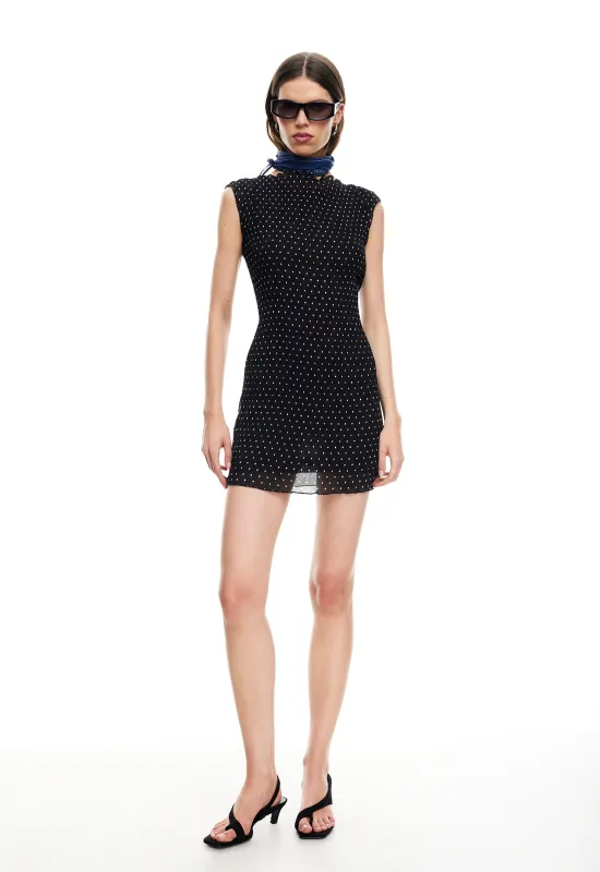 MARINER MINI DRESS - NOIR POLKA sold by Lioness