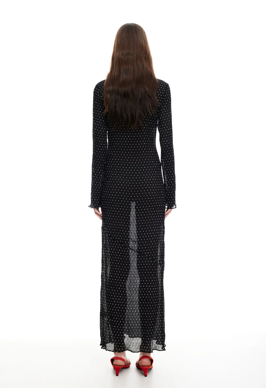 HAVEN MAXI DRESS - NOIR POLKA sold by Lioness product image thumbnail 4