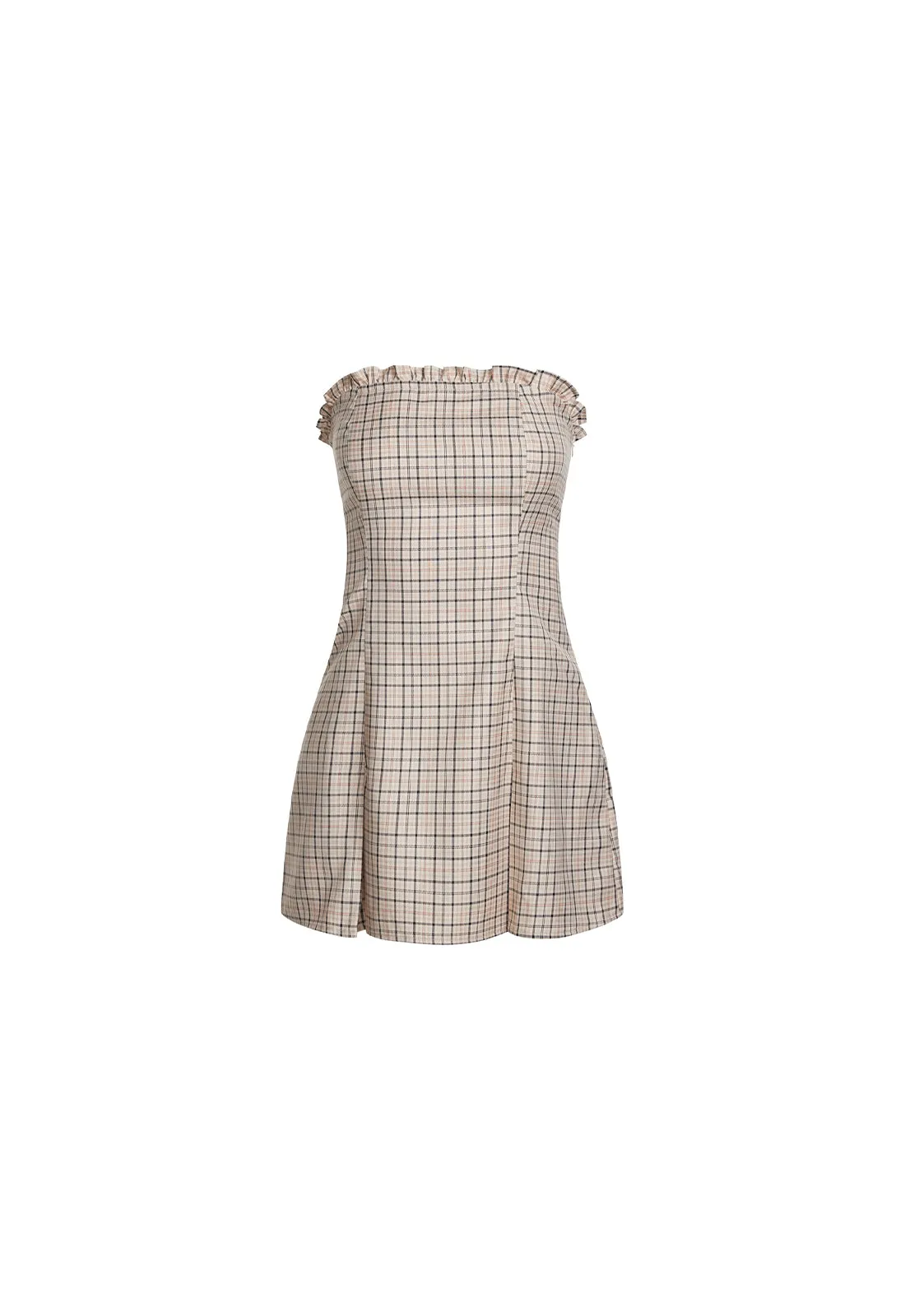 NAUTICA MINI DRESS - ALMOND PLAID sold by Lioness product image thumbnail 2