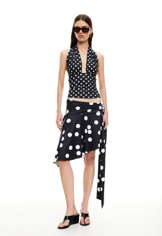 SAFARI MIDI SKIRT - NOIR POLKA sold by Lioness
