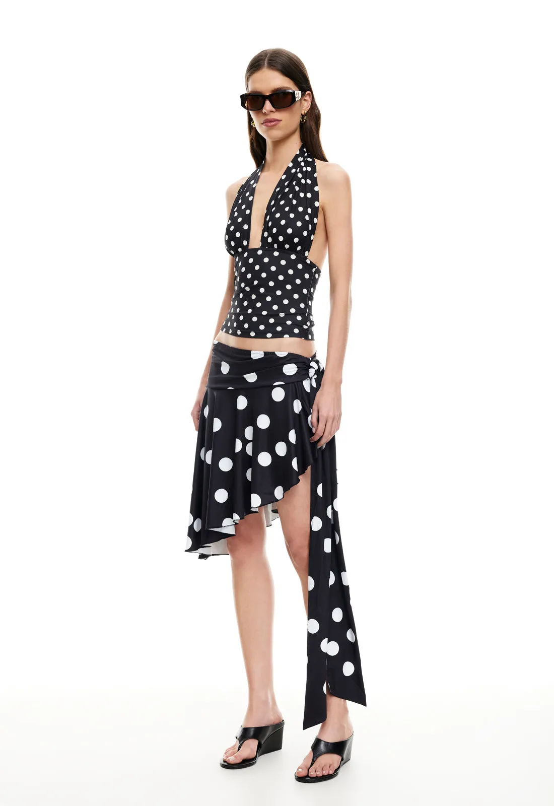 SAFARI MIDI SKIRT - NOIR POLKA sold by Lioness product image thumbnail 3