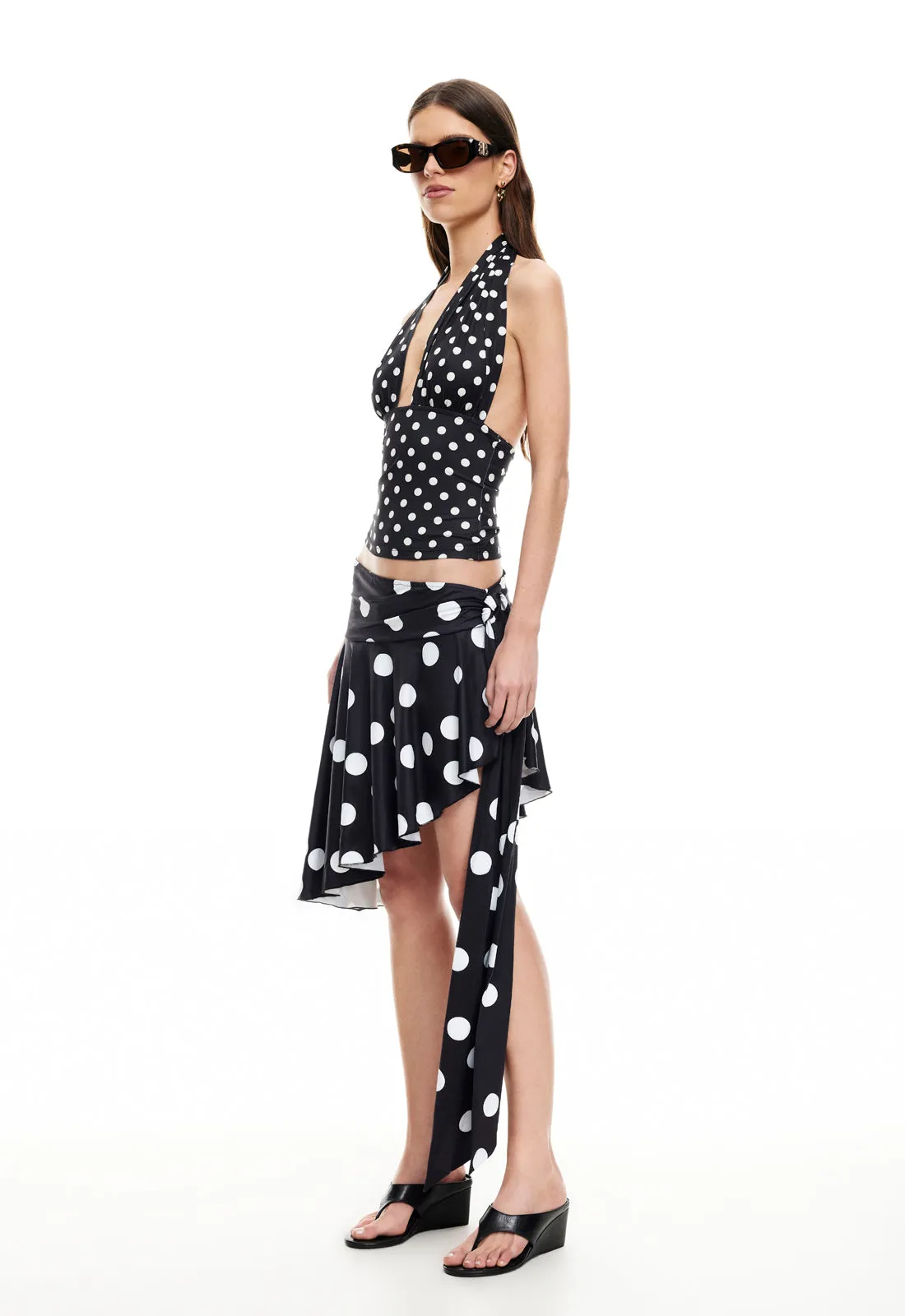 SAFARI MIDI SKIRT - NOIR POLKA sold by Lioness product image thumbnail 4