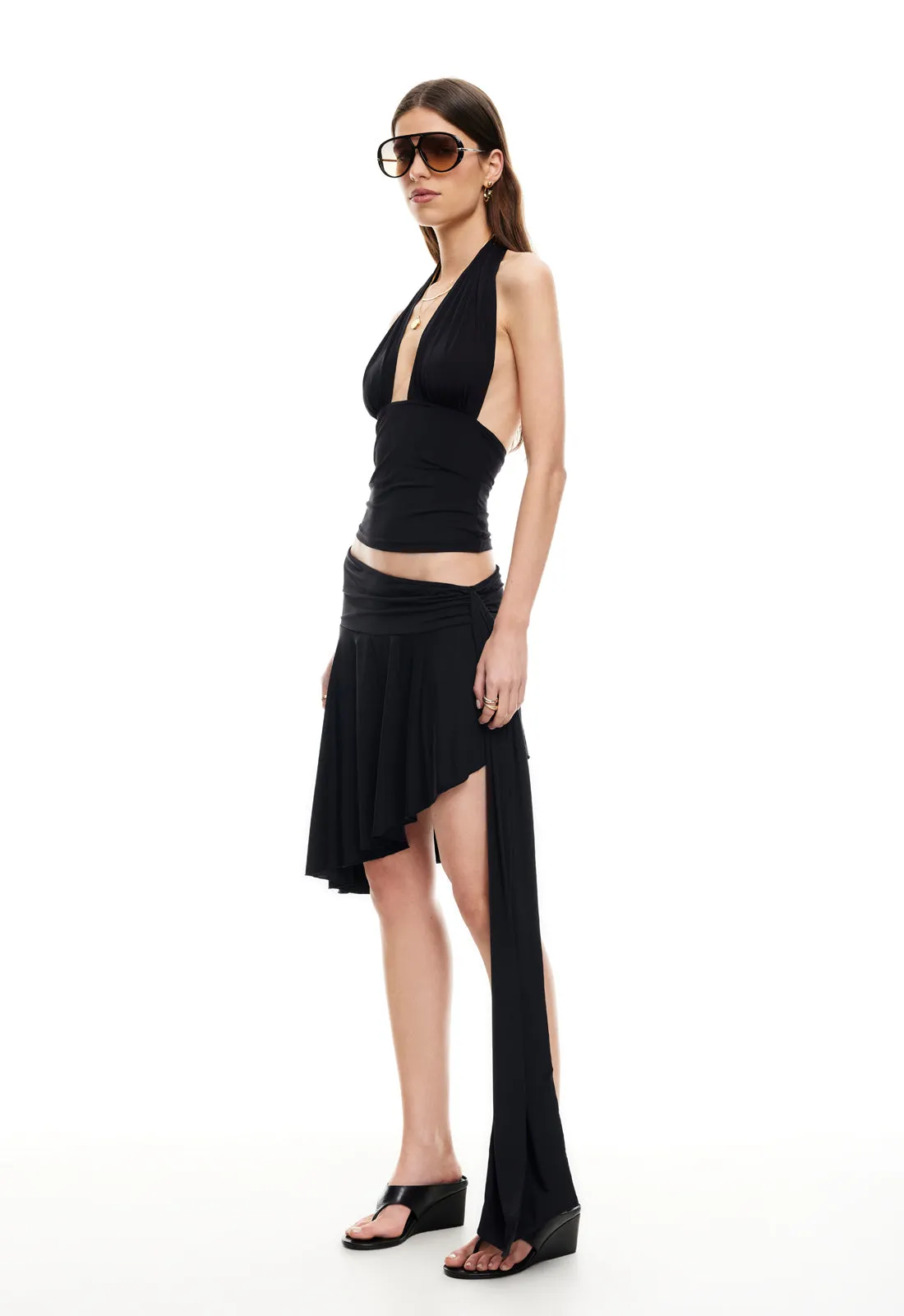 SAFARI MIDI SKIRT - NOIR sold by Lioness product image thumbnail 4