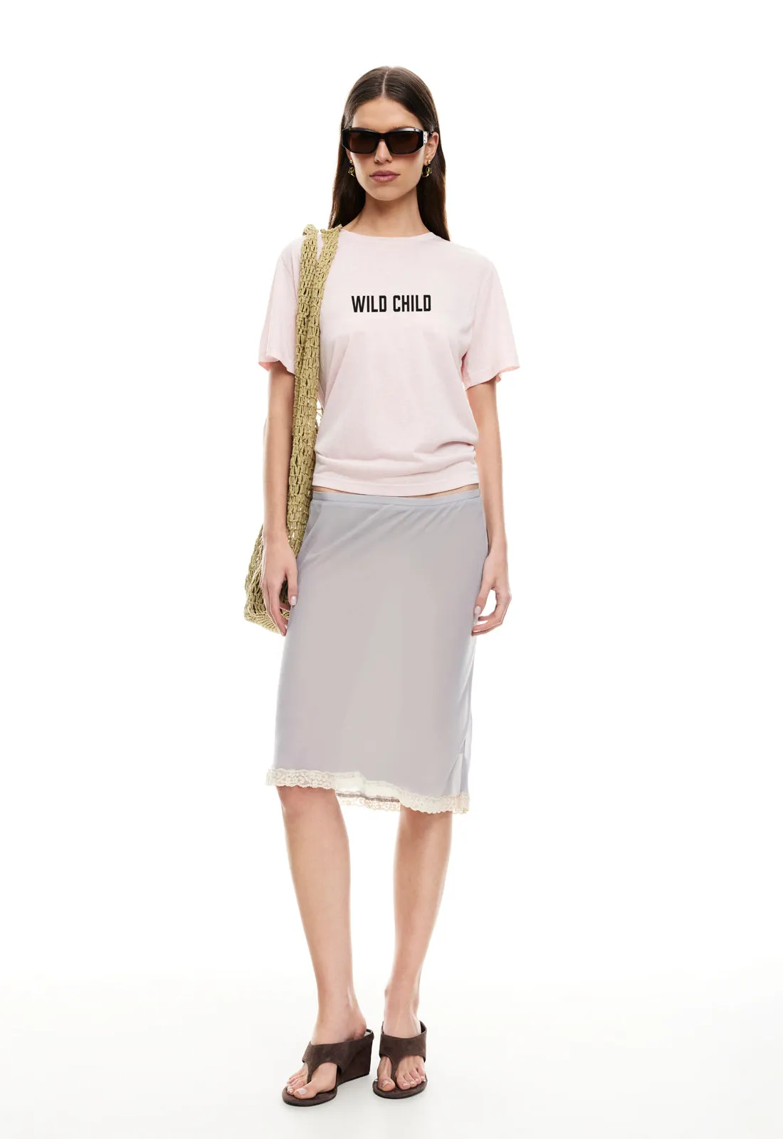 SHORELINE MIDI SKIRT - ASH sold by Lioness