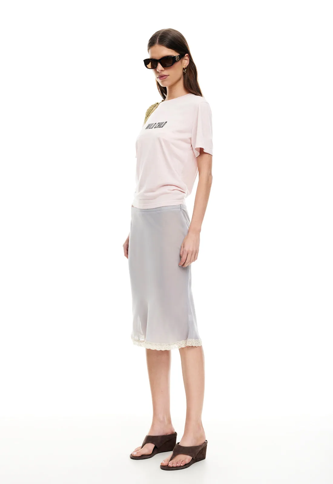 SHORELINE MIDI SKIRT - ASH sold by Lioness product image thumbnail 3