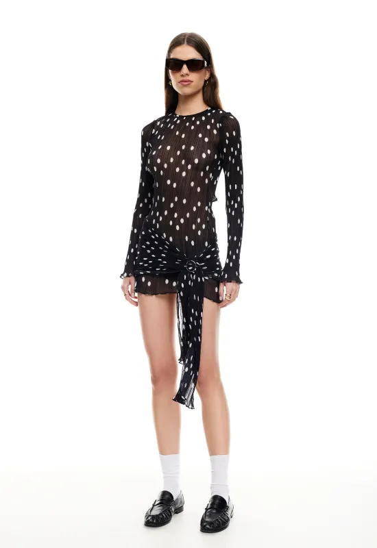 FORD MINI DRESS - NOIR POLKA sold by Lioness