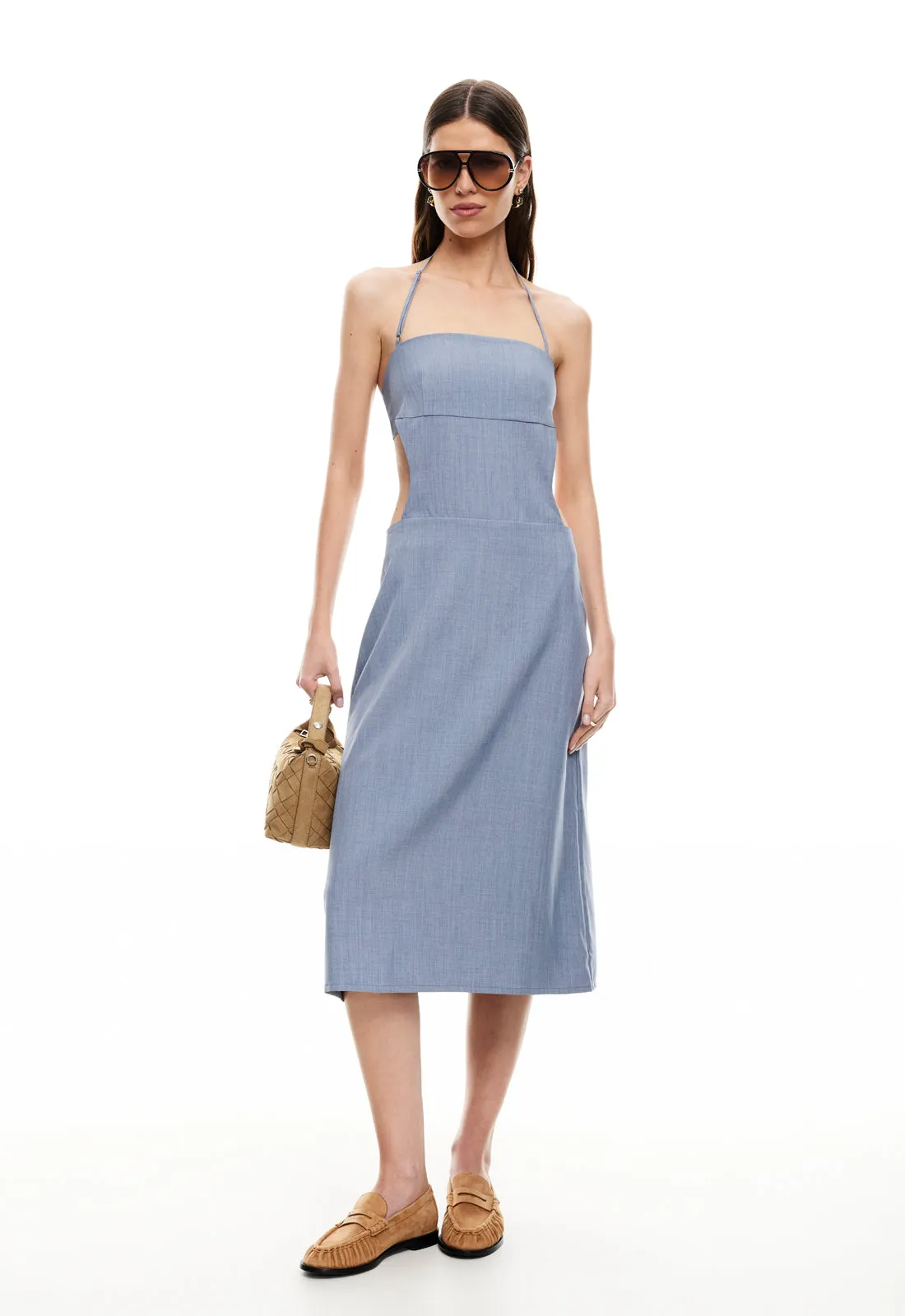 MOONLIT MIDI DRESS - SLATE BLUE sold by Lioness product image thumbnail 4