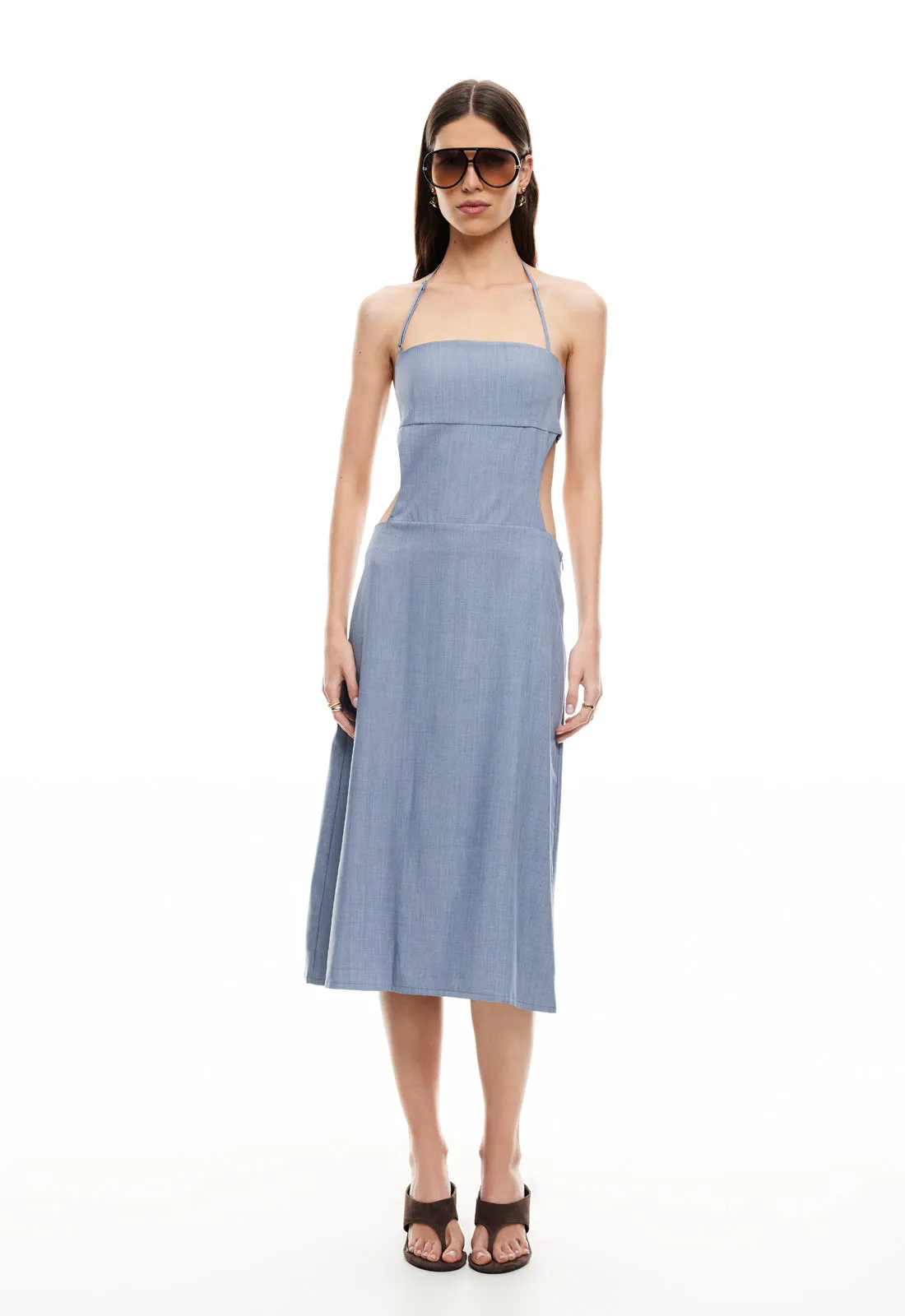 MOONLIT MIDI DRESS - SLATE BLUE sold by Lioness product image thumbnail 3