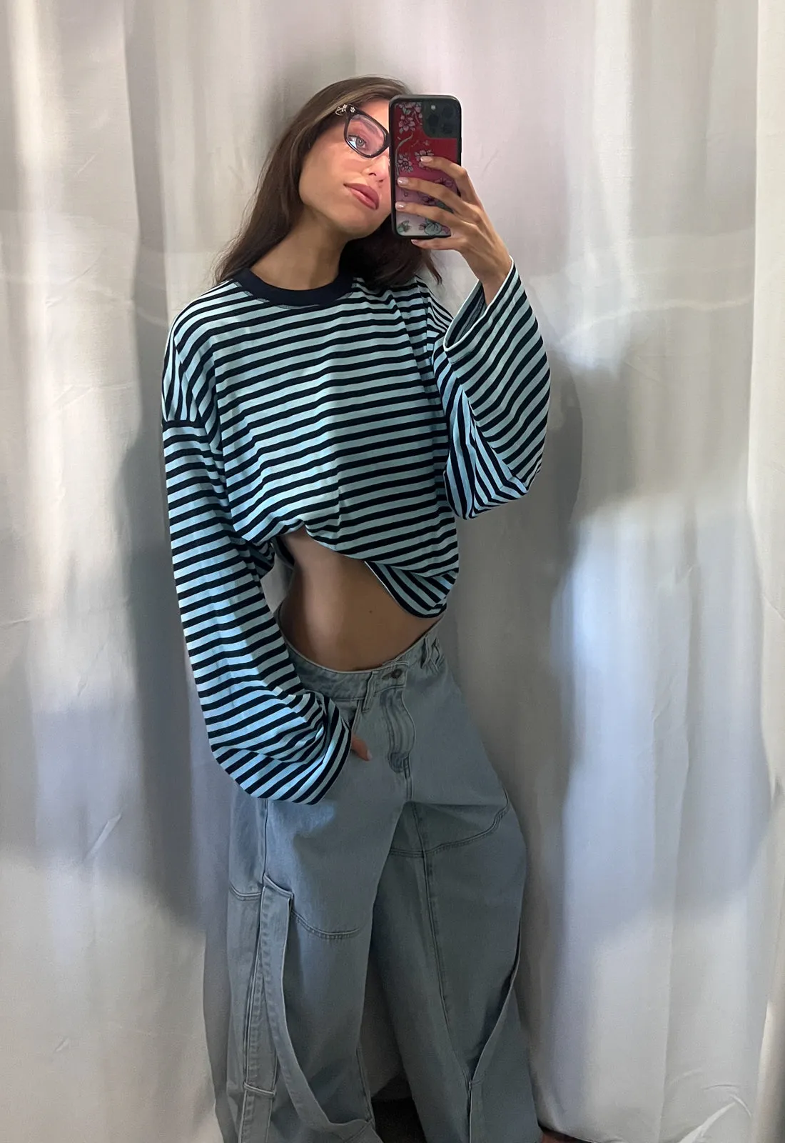 BLOOM LONG SLEEVE - NAVY SEA STRIPE sold by Lioness product image thumbnail 2