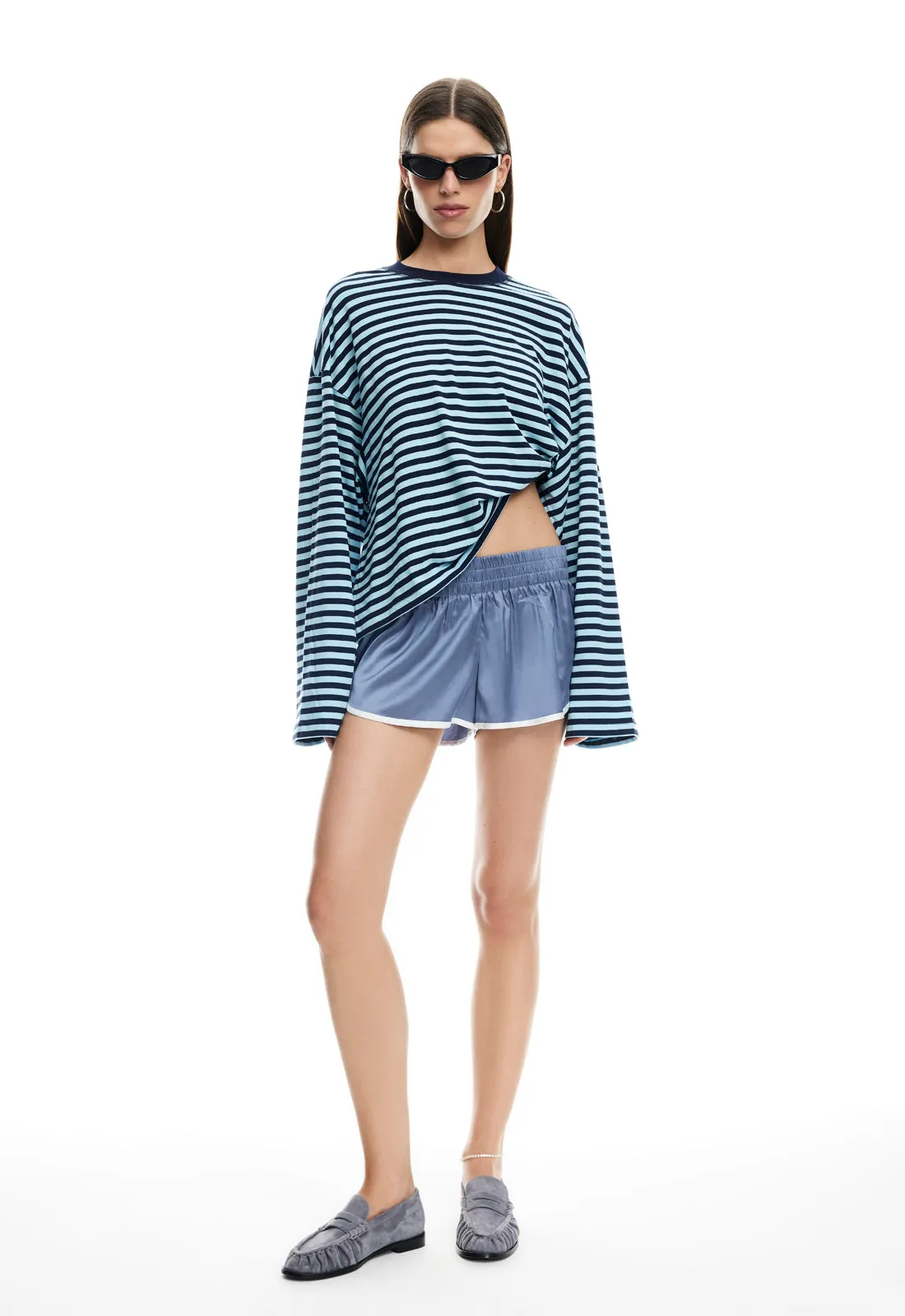BLOOM LONG SLEEVE - NAVY SEA STRIPE sold by Lioness