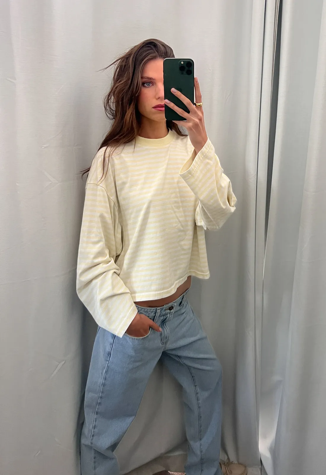 BLOOM LONG SLEEVE - LEMON STRIPE sold by Lioness