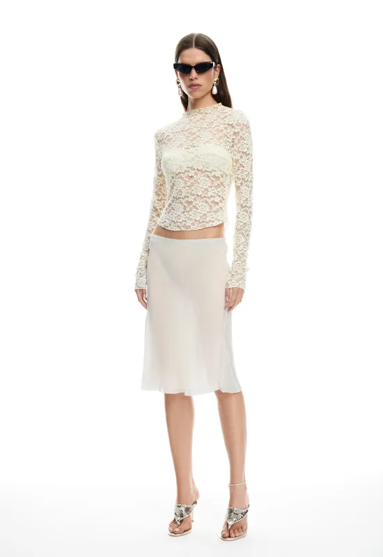 SHORELINE MIDI SKIRT - PEARL sold by Lioness