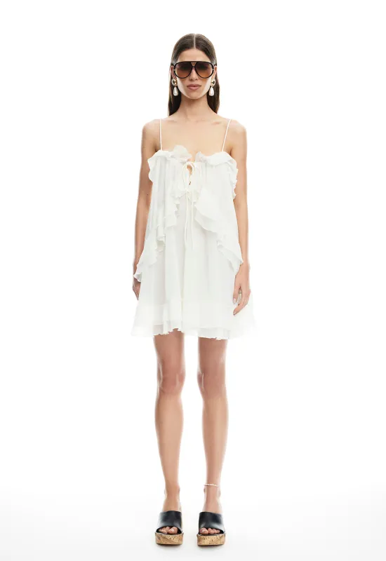 ETHEREAL MINI DRESS - PEARL sold by Lioness