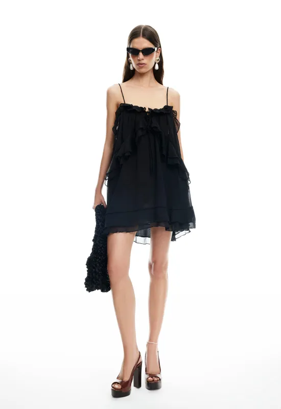 ETHEREAL MINI DRESS - OBSIDIAN sold by Lioness