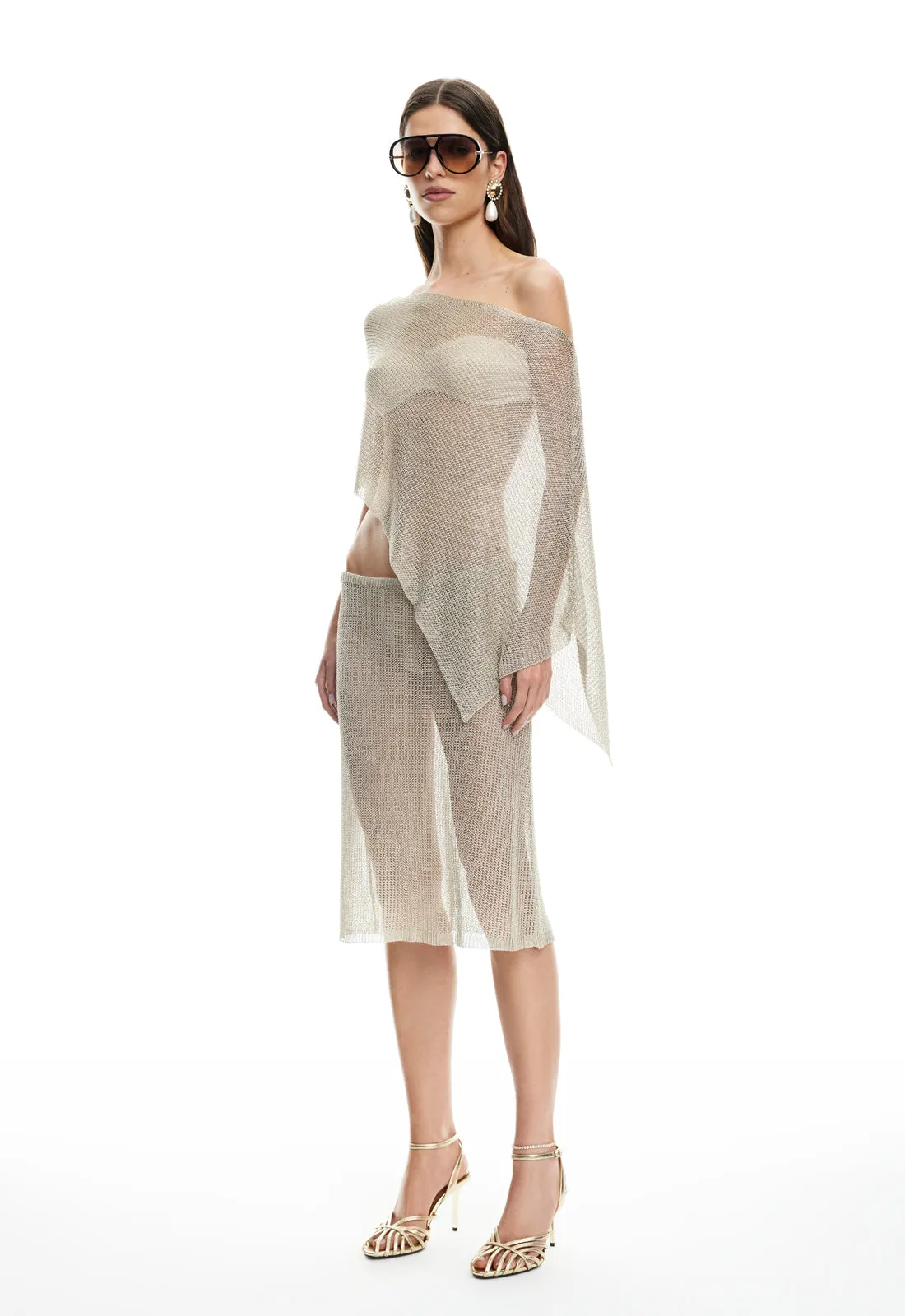 LUMINOUS MIDI SKIRT - TOPAZ sold by Lioness product image thumbnail 3