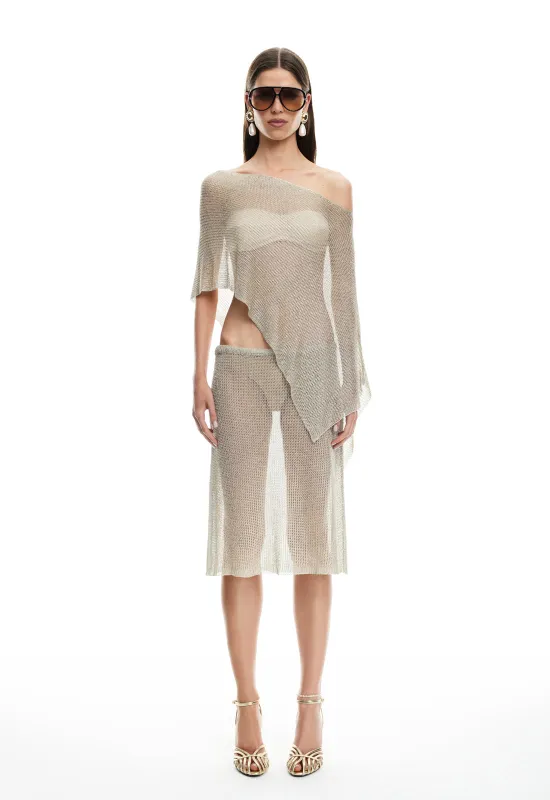 LUMINOUS MIDI SKIRT - TOPAZ sold by Lioness