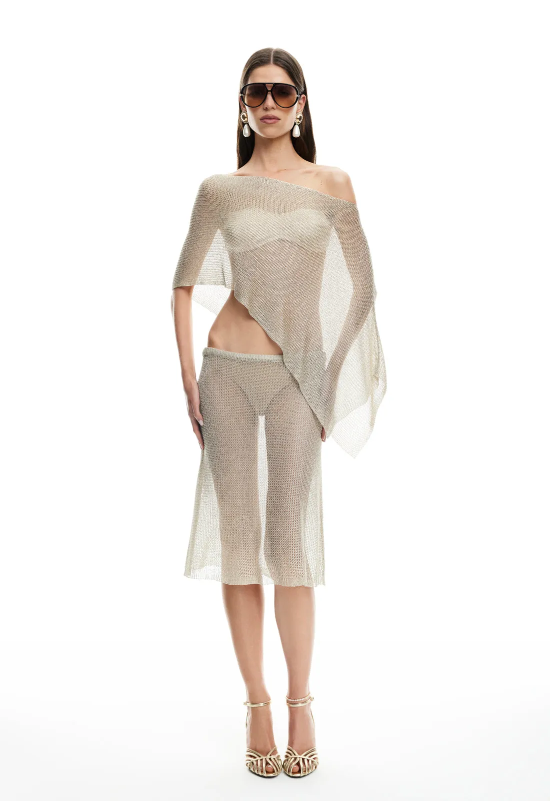 LUMINOUS MIDI SKIRT - TOPAZ sold by Lioness product image thumbnail 2