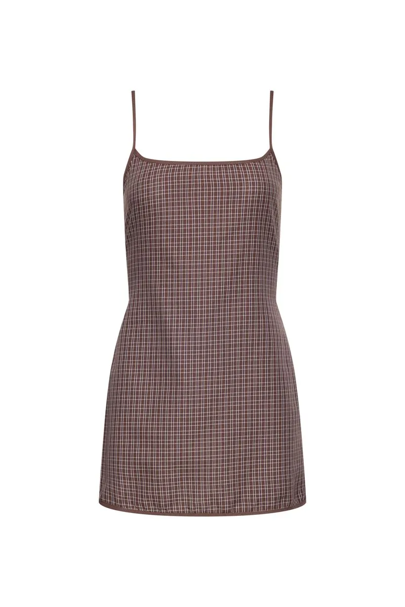 VOYAGE MINI DRESS - CHOCOLATE PLAID sold by Lioness product image thumbnail 5
