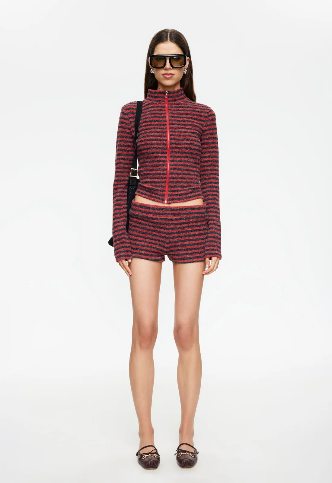 HOUSEWIFE KNIT SHORT - CRIMSON STRIPE sold by Lioness