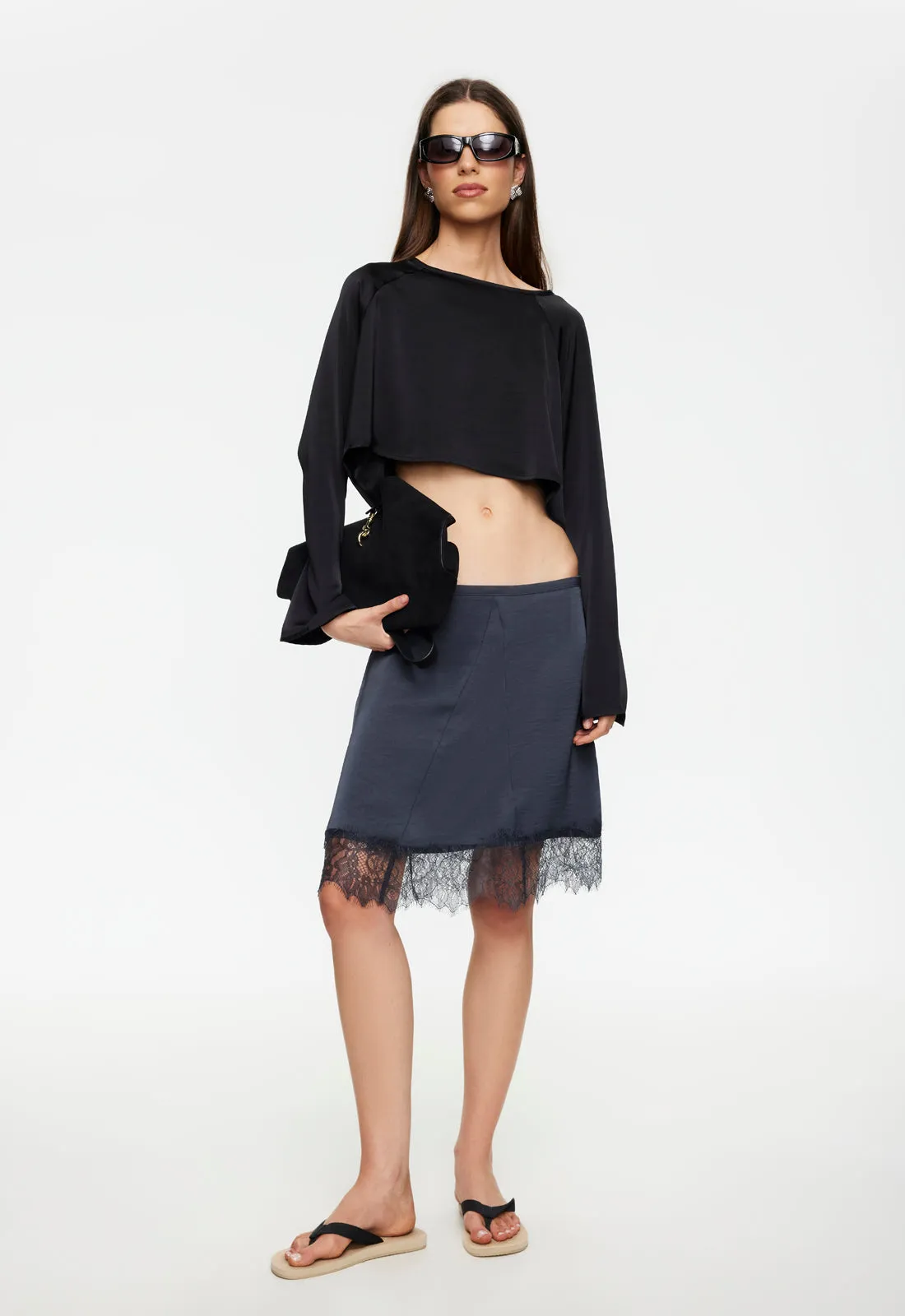 SKIN MIDI SKIRT - PETROL sold by Lioness product image thumbnail 2