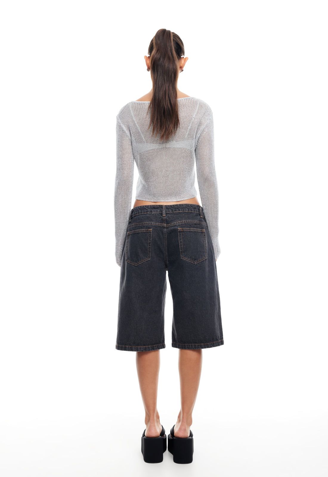 PALISADES LONG SLEEVE TOP - SILVER sold by Lioness product image thumbnail 5