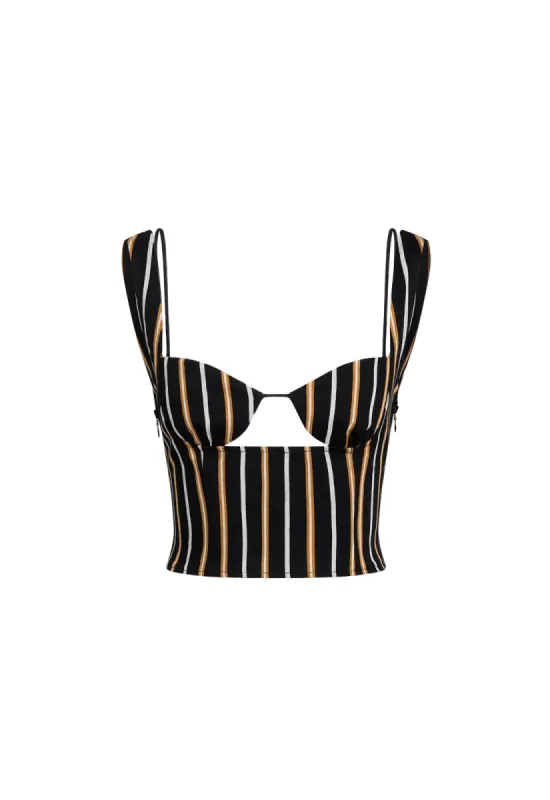 ODETTE TOP - ONYX STRIPE sold by Lioness