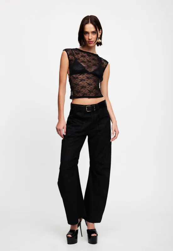 UNO TIE TOP - LICORICE sold by Lioness