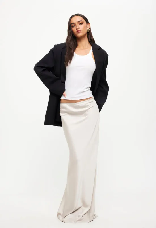 HUDSON SATIN MAXI SKIRT - EGGSHELL sold by Lioness