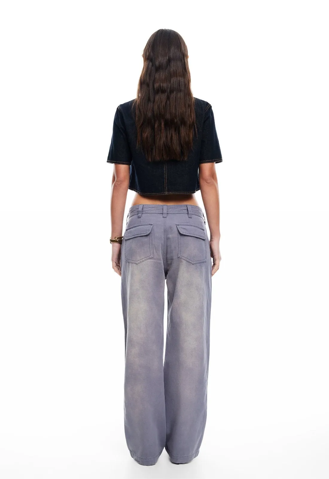 HALSTON DENIM TOP - DARK DENIM sold by Lioness product image thumbnail 4
