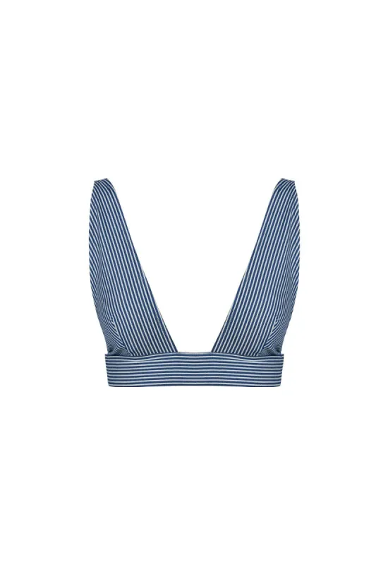 BLUE MARLIN TOP - BLUE DENIM STRIPE sold by Lioness