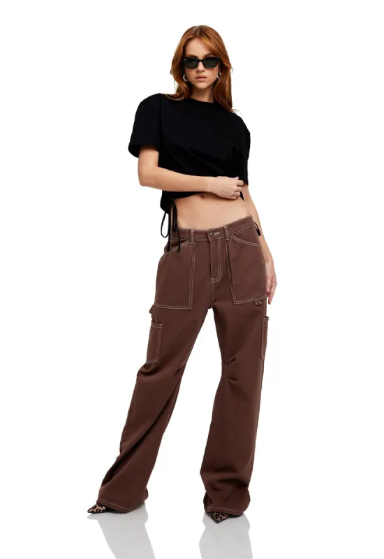 AGYNESS CROP TEE - BLACK sold by Lioness