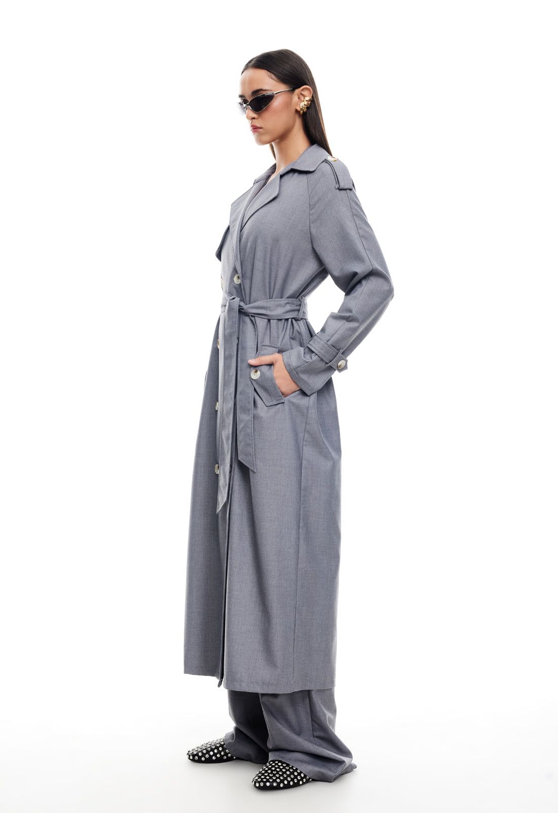 TRENCHEROUS COAT - SLATE sold by Lioness product image thumbnail 4