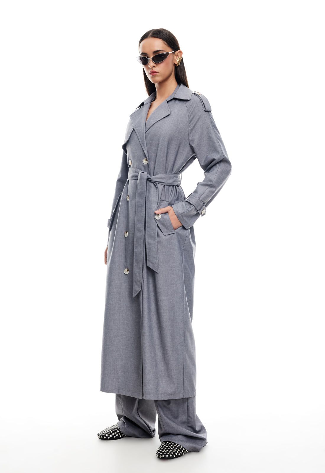 TRENCHEROUS COAT - SLATE sold by Lioness product image thumbnail 2