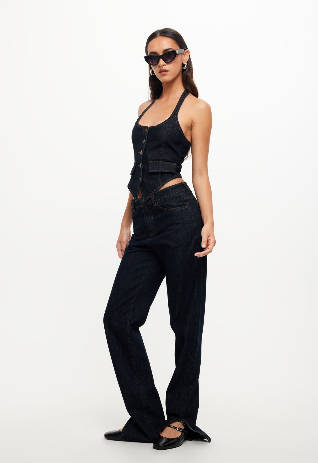 NYC HALTER TOP - DARK DENIM sold by Lioness product image thumbnail 4