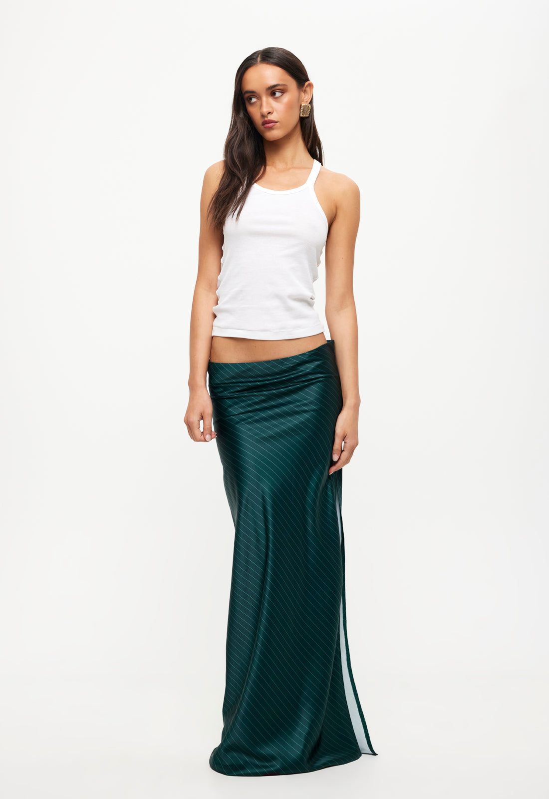 DEVON MAXI SKIRT - GREEN PINSTRIPE sold by Lioness product image thumbnail 4