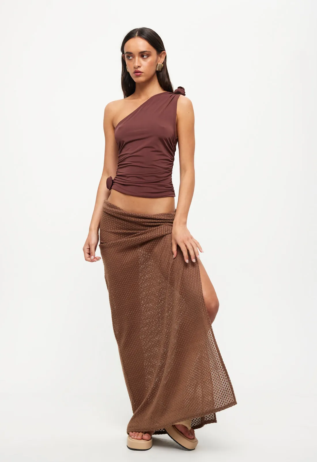 GHAURI MAXI SKIRT - CHESTNUT sold by Lioness product image thumbnail 4