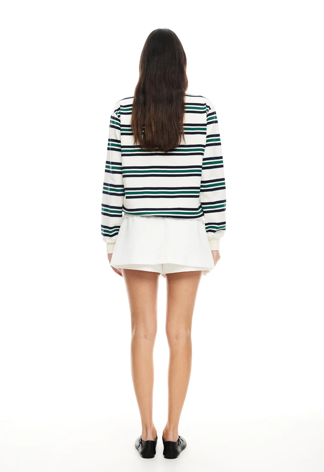 LEISURE LONG SLEEVE POLO - IVORY MOSS sold by Lioness product image thumbnail 4