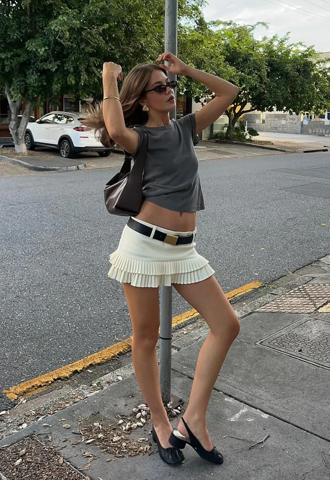 DOUBLE RUFFLE MINI SKORT - SOFT LEMON sold by Lioness