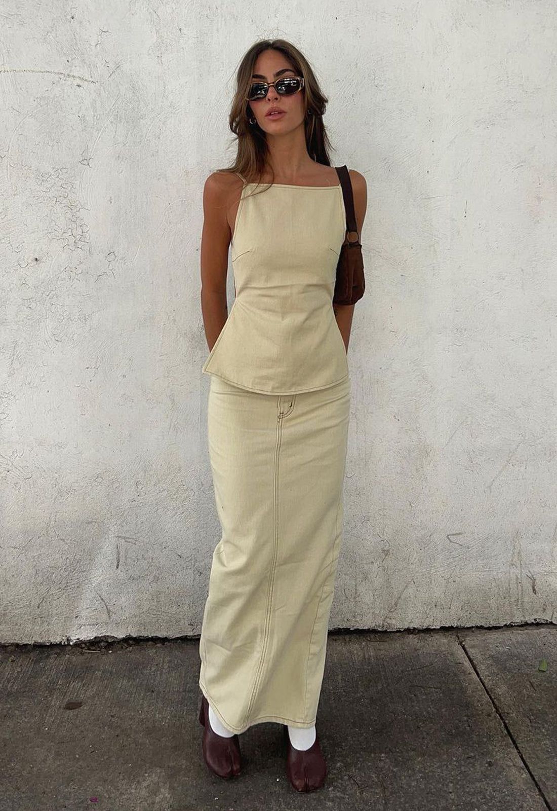 CAMILLE BACKLESS TOP - ECRU sold by Lioness