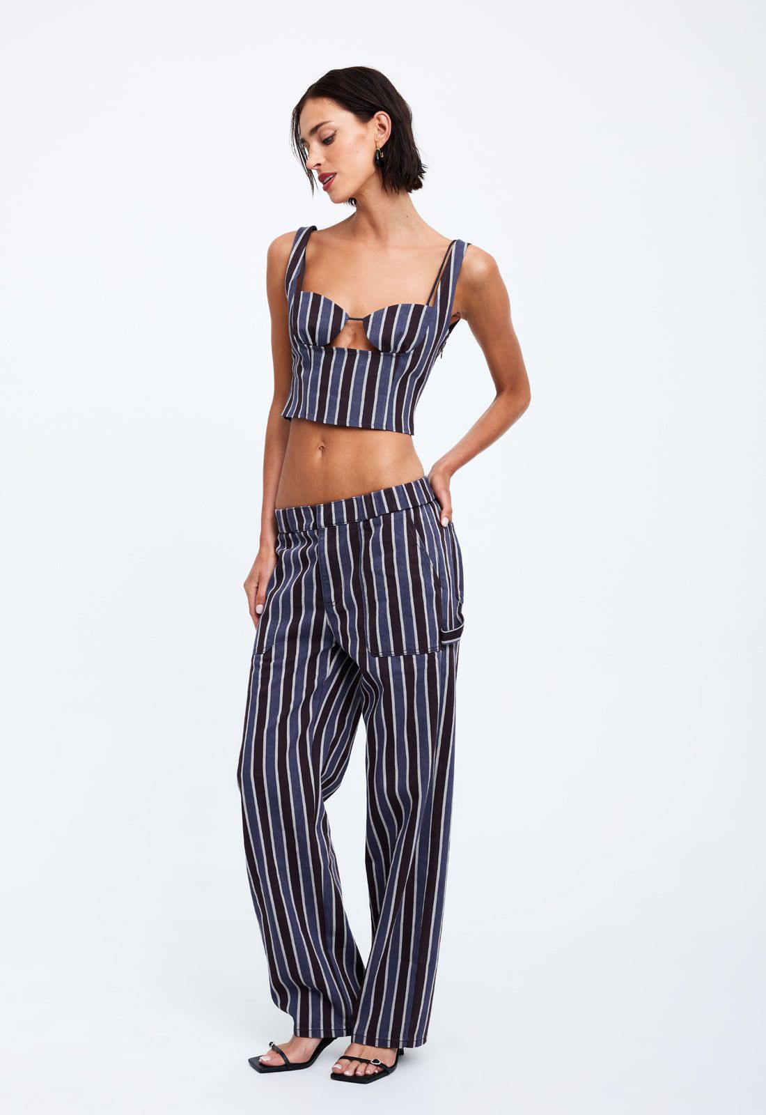 ODETTE TOP - NAVY STRIPE sold by Lioness product image thumbnail 3