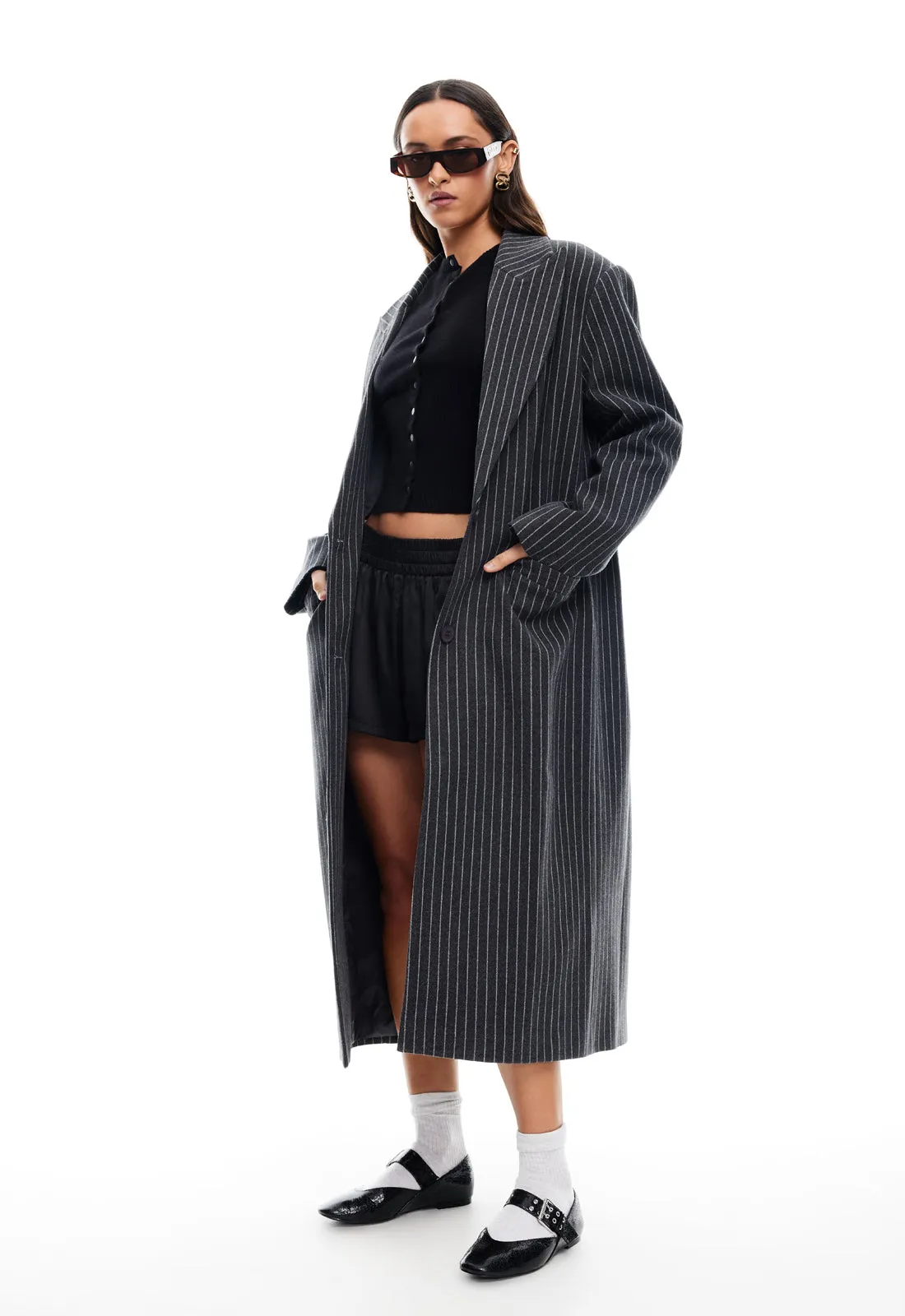 OLSEN COAT - ONYX PINSTRIPE sold by Lioness product image thumbnail 2