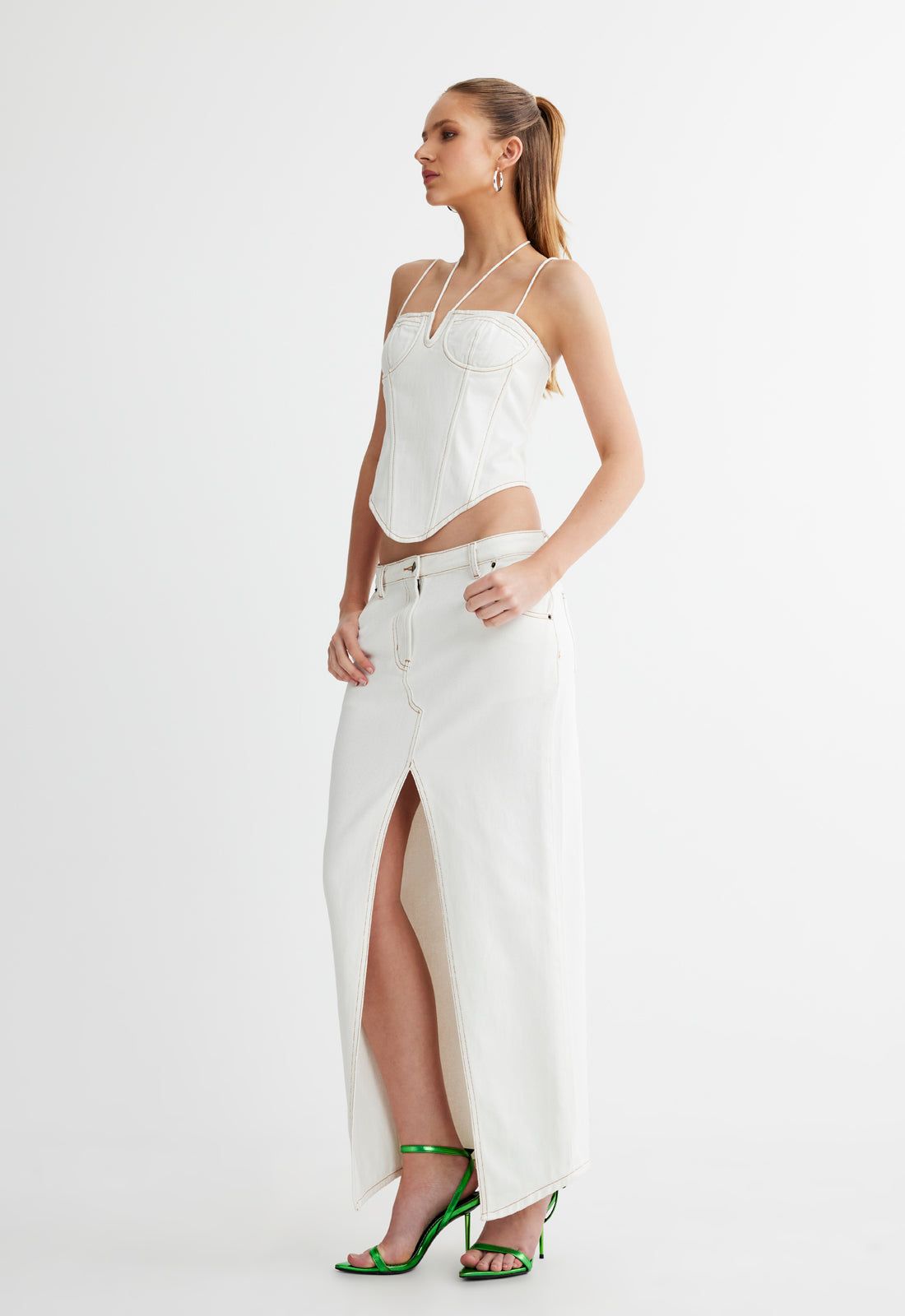 BARBIE SPLIT MIDI - PORCELAIN sold by Lioness product image thumbnail 2