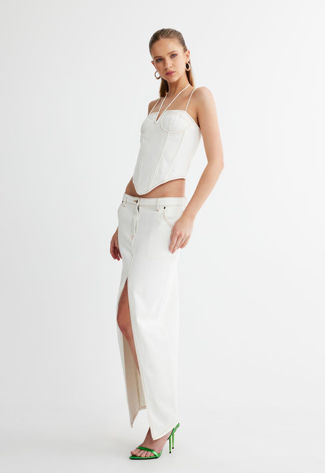 BARBIE SPLIT MIDI - PORCELAIN sold by Lioness product image thumbnail 4