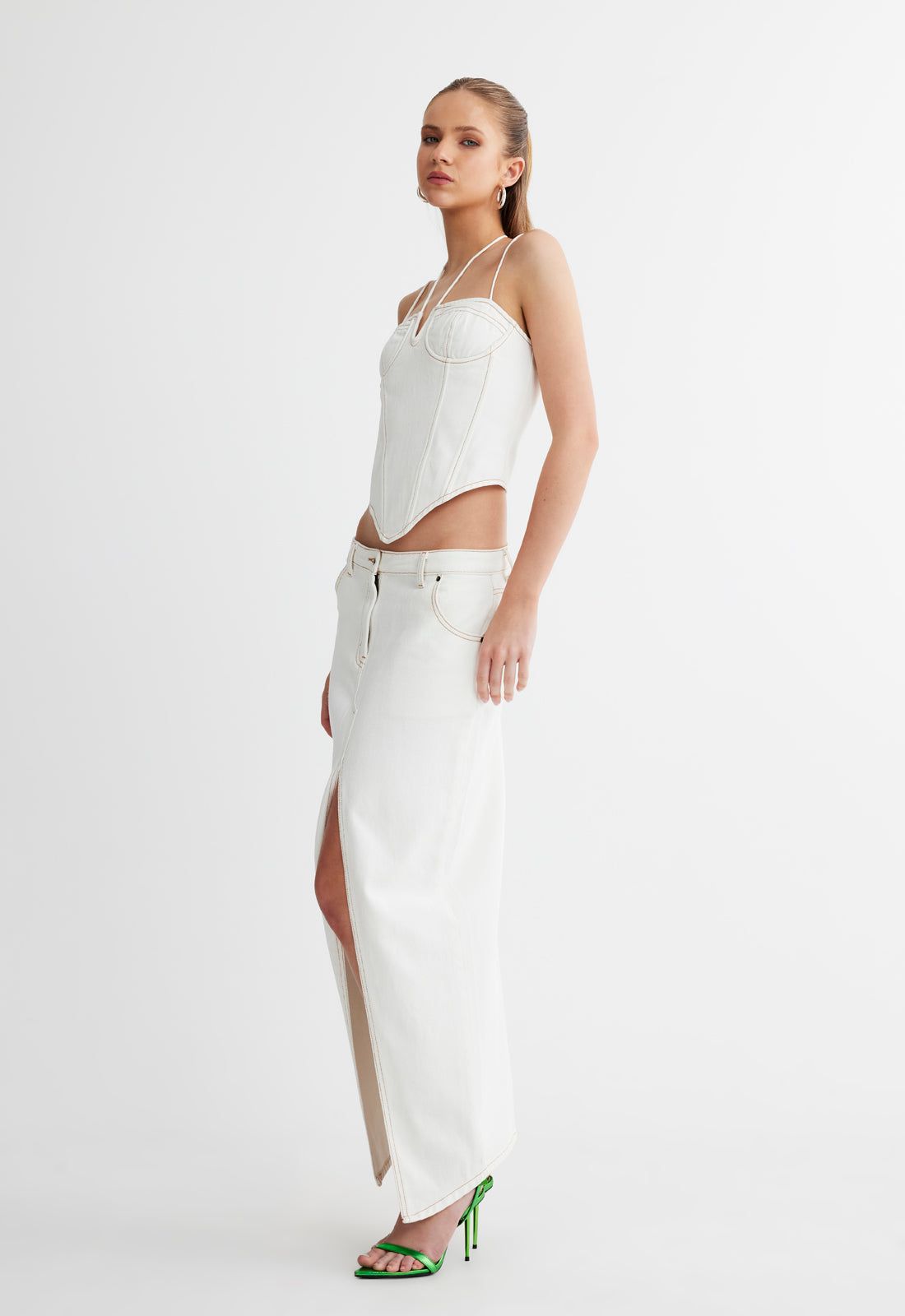 BARBIE SPLIT MIDI - PORCELAIN sold by Lioness product image thumbnail 3