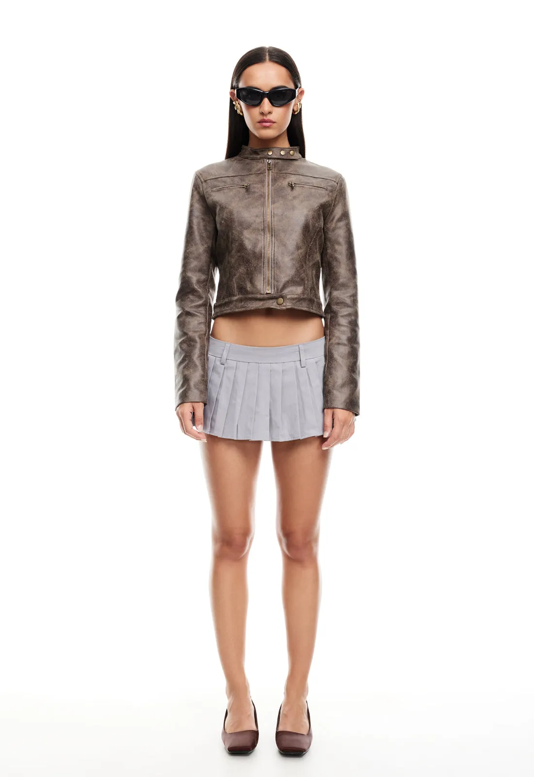 BELLA MOTO JACKET - CHOCOLATE sold by Lioness